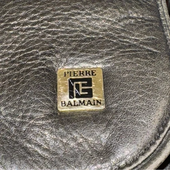 Pierre Balmain Black Leather Shoulder Crossbody Messenger Bag - Picture 10 of 16